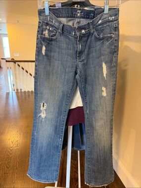 7 for All Mankind Distressed Bootcut Jeans